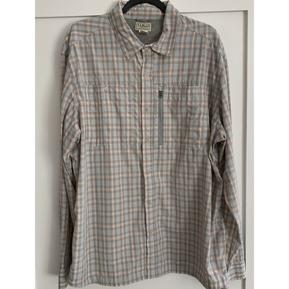 L.L. Bean Other - L.L. Bean Fishing Shirt Mens XL  Plaid Vented Button Long Sleeve Hiking Outdoors